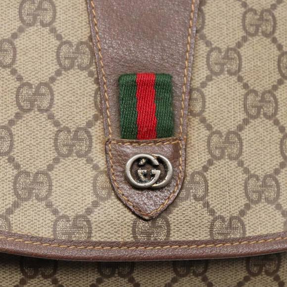 GUCCI GG Supreme Web Sherry Line Clutch Bag PVC Beige Red 89 01 030 Auth 86403 - Picture 8 of 16